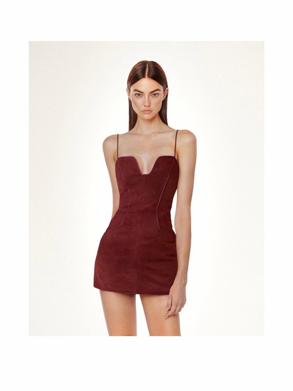 JW PEI Burgundy Strappy Mini Dress